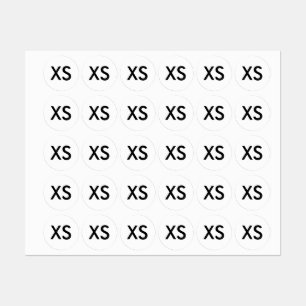 Étiquettes de taille XS pour vêtements et habillem