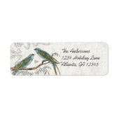 Étiquettes de texture de bois musical oiseaux vint (Devant)