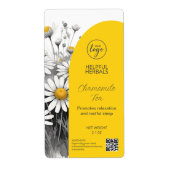 Étiquettes de thé Chamomile modifiable (Devant)