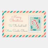 Étiquettes de timbres de Noël rétro - Bonbons (Devant)