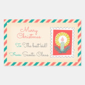 Étiquettes de timbres d'étape de Noël rétro - Boug (Devant)