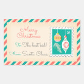 Étiquettes de timbres postés de Noël rétro - Boule (Devant)