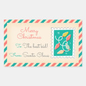 Étiquettes de timbres postés de Noël rétro - Color (Devant)