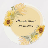 Étiquettes de tournesol Merci (Design 2)