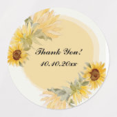 Étiquettes de tournesol Merci (Design 1)