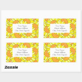 Étiquettes de tournesols Jaune Orange (Feuille)