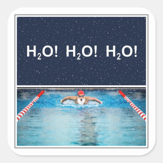 Étiquettes de vacances de Noël de natation (Devant)