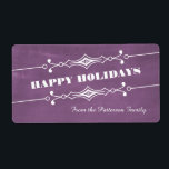 Étiquettes de vacances en tableau noir pourpre<br><div class="desc">Elégant et élégant Slanted Chalkboard Holiday Étiquettes en violet avec une bordure art déco et un look arrière - plan chalkboard tendance. Ces étiquettes de vacances chic et tendance sont faciles à customiser avec un accueil de Noël customisé et feraient de grands cadeaux. Cliquez sur "Customiser" pour plus d'options de...</div>