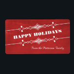 Étiquettes de vacances Red Slanted Chalkboard<br><div class="desc">Elégant et élégant Slanted Chalkboard Holiday Étiquettes en rouge avec une bordure art déco et un look arrière - plan tendance Chalkboard. Ces étiquettes de vacances chic et tendance sont faciles à customiser avec un accueil de Noël customisé et feraient de grands cadeaux. Cliquez sur "Customiser" pour plus d'options de...</div>