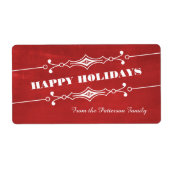 Étiquettes de vacances Red Slanted Chalkboard (Devant)