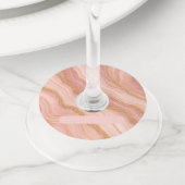 Étiquettes de verre à vin à impression marbre rose (De près)