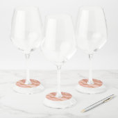 Étiquettes de verre à vin à impression marbre rose (Lot)