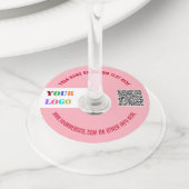 Étiquettes de verre à vin avec code QR et texte de (De près)