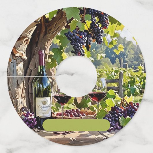 Étiquettes de verre à vin avec impression de vigno (Devant)