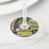 Étiquettes de verre à vin avec impression de vigno (De près)