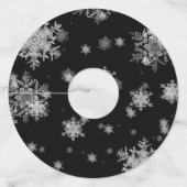 Étiquettes de verre de vin de village de Noël (Dos)