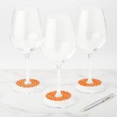 Étiquettes de verre de vin en papier Pois orange (Lot)