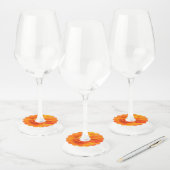 Étiquettes de verre de vin en papier Rose orange (Lot)