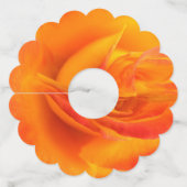 Étiquettes de verre de vin en papier Rose orange (Dos)