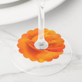 Étiquettes de verre de vin en papier Rose orange (De près)