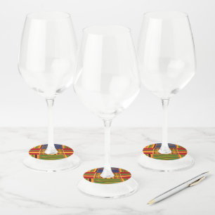 Étiquettes de verre de vin imprimé africain