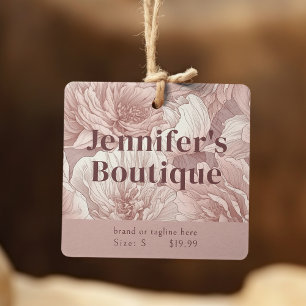 Étiquettes de vêtements de boutique florale rose p