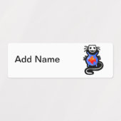 Étiquettes de vêtements de chat effrayant (Design 2)