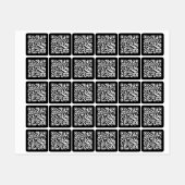 Étiquettes de vêtements en tissu de code QR noir (Feuille)