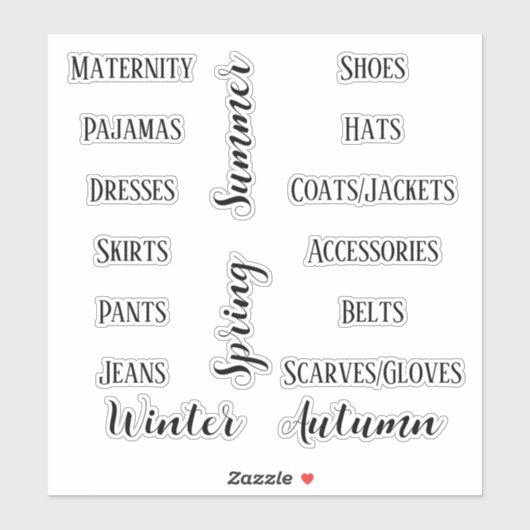 Étiquettes de vêtements modernes et chic (Feuille)