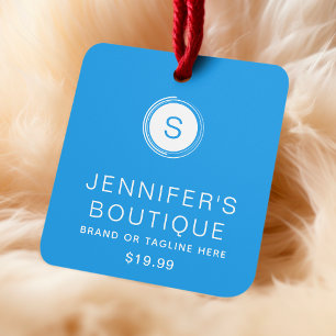 Étiquettes de vêtements Petite entreprise Bleu Bla