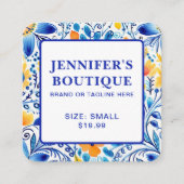 Étiquettes de vêtements Petite entreprise Bleu Jau (Devant)