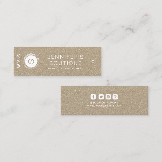 Étiquettes de vêtements Petite entreprise Champagn (Devant / Derrière)