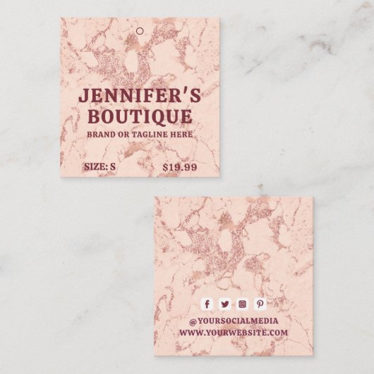 Étiquettes de vêtements Petite entreprise Élégant  (Devant / Derrière)