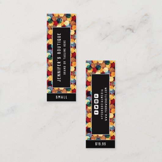 Étiquettes de vêtements Petite entreprise Étincell (Devant / Derrière)