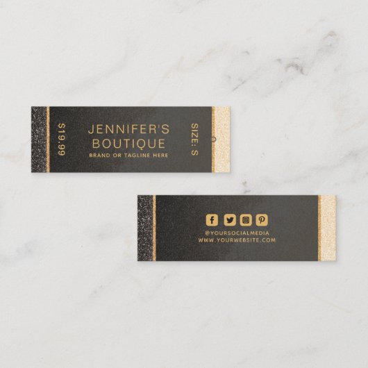 Étiquettes de vêtements Petite entreprise Gold Lux (Devant / Derrière)