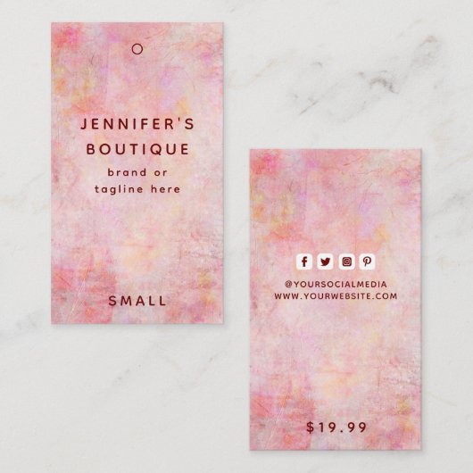 Étiquettes de vêtements Petite entreprise Luxe Pri (Devant / Derrière)