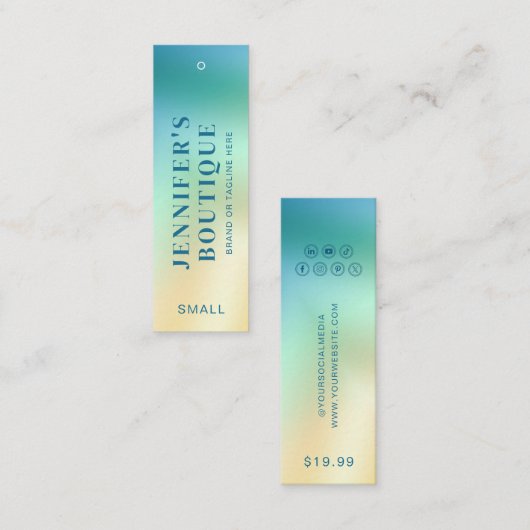 Étiquettes de vêtements Petite entreprise Moderne  (Devant / Derrière)