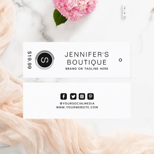 Étiquettes de vêtements Petite entreprise Noir Bla