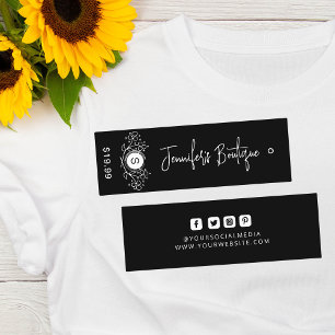 Étiquettes de vêtements Petite entreprise Noir Pri