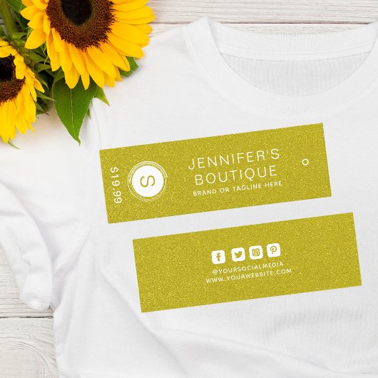 Étiquettes de vêtements Petite entreprise Or Blanc