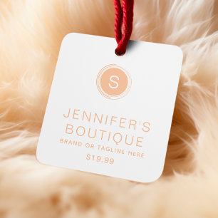 Étiquettes de vêtements Petite entreprise Orange B