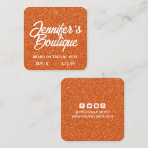Étiquettes de vêtements Petite entreprise Orange P