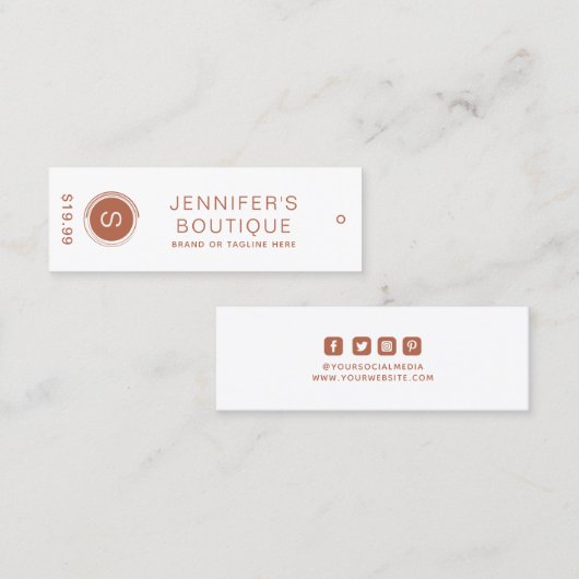 Étiquettes de vêtements Petite entreprise Prix Bro (Devant / Derrière)