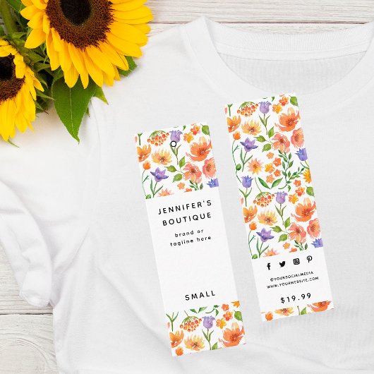 Étiquettes de vêtements Petite entreprise Prix flo