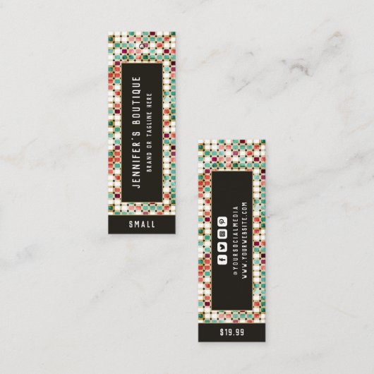 Étiquettes de vêtements Petite entreprise Prix rét (Devant / Derrière)