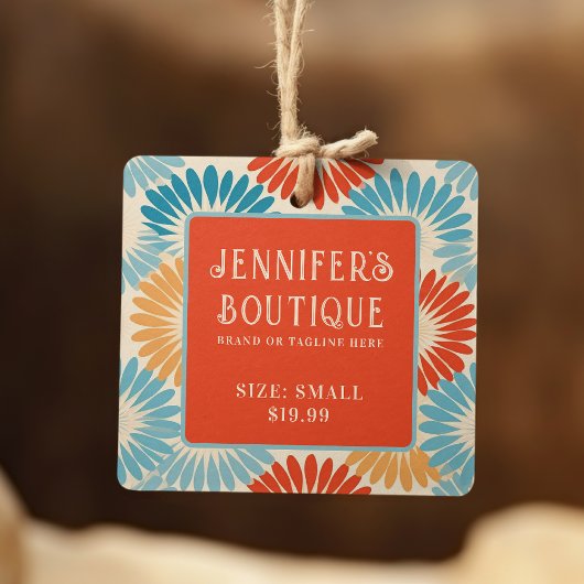 Étiquettes de vêtements Petite entreprise Rétro Su