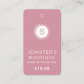 Étiquettes de vêtements Petite entreprise rose (Devant)