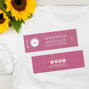 Étiquettes de vêtements Petite entreprise Rose Bla