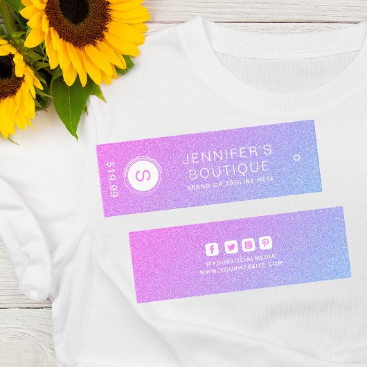 Étiquettes de vêtements Petite entreprise Rose Ble