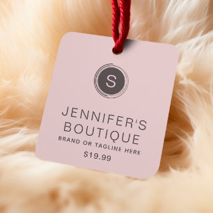Étiquettes de vêtements Petite entreprise rose gri